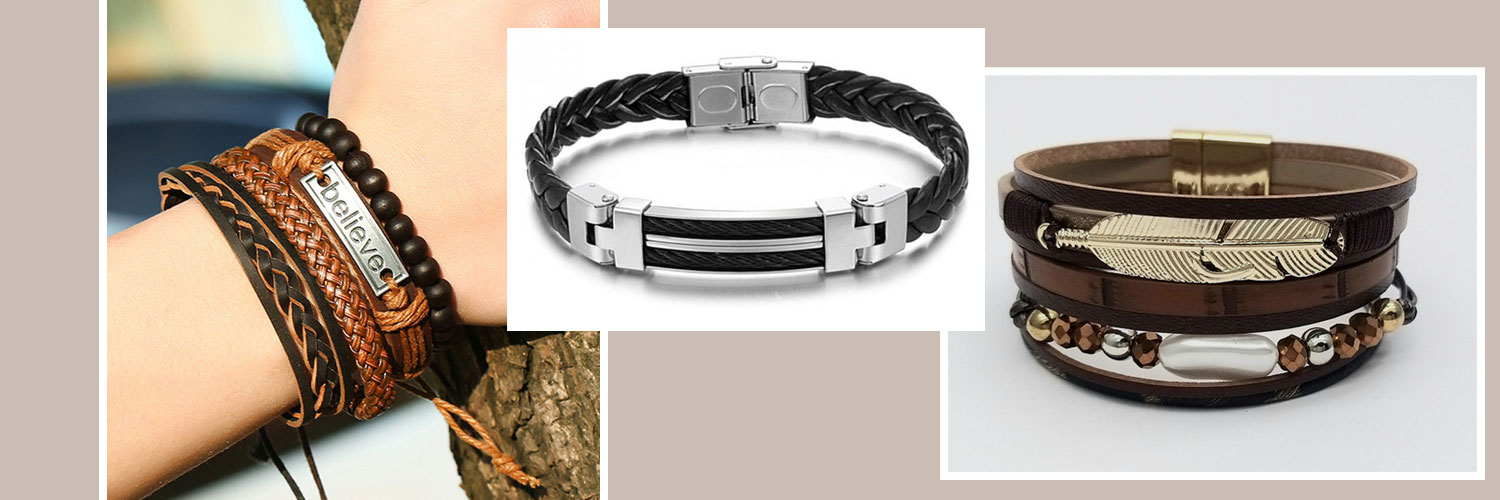 Trendy leather bracelets